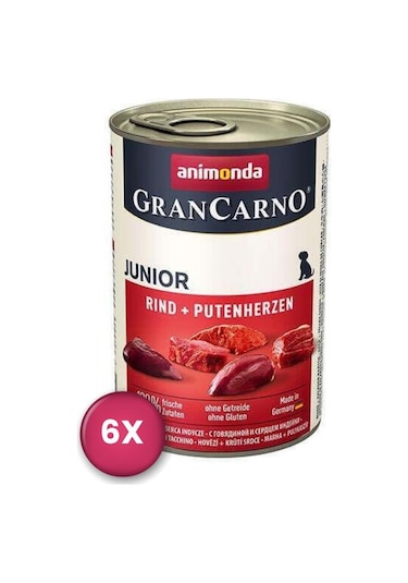 Animonda Gran Carno Junıor Hindili Sığır Etli Yavru Köpek Konservesi 400 Gr 6 Al 5 Öde