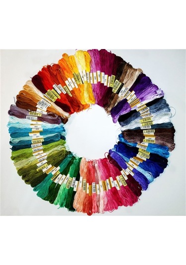 Almila 100 Adet Muline 8 Metre 6 Kat Farklı Renk Kanaviçe Nakış I