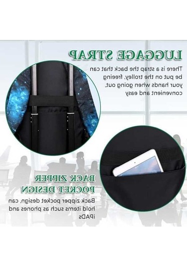 Pazly Öğrencilik İçin 3'lü Set: Sırt Çantası + Yemek + Kalem Kutusu, Mavi Pırlanta Desenli, 32x20x43 Cm, Siyah/yıldızlı Gökyüzü/mavi Çok Renkli