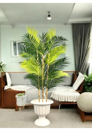 Rüzgar Yapay Çiçekçilik 100 Cm 3 Gövdeli Areka Ağacı Siyah