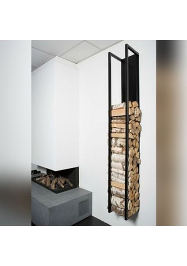 Rake Metal Saclı Duvar Askılı Şömine Odunluğu