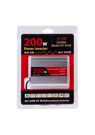Suvpr Dy-8103 200w Dc 12v - Ac Araç Güç Çevirici 500ma Usb Bağlantı Noktası Ve Evrensel Güç Soketi