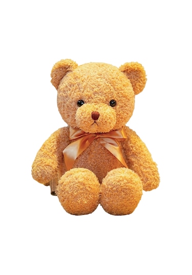 Turki Teddy Ayı Plush Toy Renkli Pillow 30cm Bej Papyon