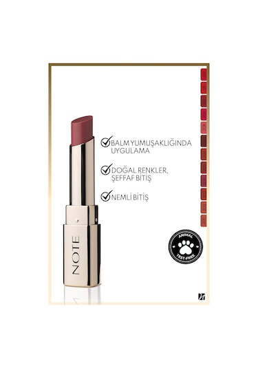 Note Cosmetique Iconic Sheer Lipstick Nemlendirici Parlak Ruj 204 Ruler - Pembe