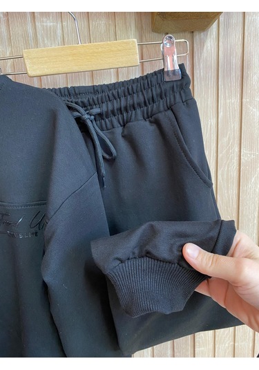 Dik Yaka Çocuk Eşofman Takım Unısex Siyah