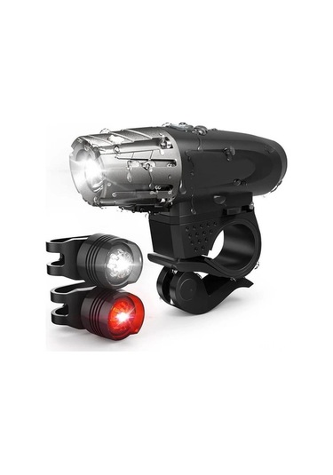 Usb Şarjlı Bisiklet Farı Ve Arka Lamba Seti - 360 Derece Dönebilir, Su Geçirmez Turuncu Turuncu