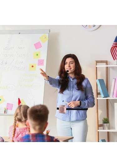 Lemestar Öğretmen Rehber İçin Bel Bağlı Taşınabilir Hoparlör - Çağırma Sistemi Gül Altın Rengi