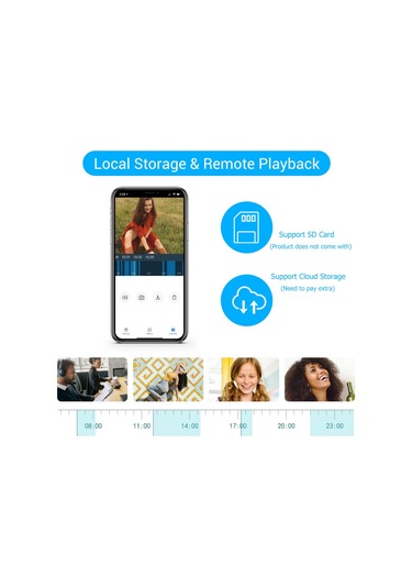 Akıllı Güvenlik Kamerası 1080p Hd Ev Kamerası Gece Görüşlü Hareket Algılama Eğim 355 Bebek Evcil Hayvan Yaşlılar İçin