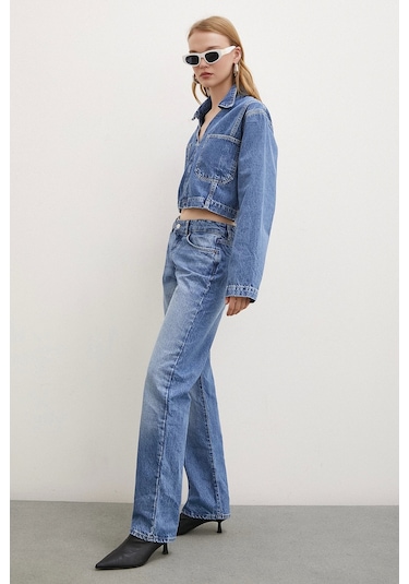Never More Beş Cepli Yülsel Bel Regular Fit Jean Mavi Mavi