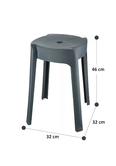 Kaymaz Ayaklı İç İçe Geçebilen Plastik Tabure 4 Adet-yeşil