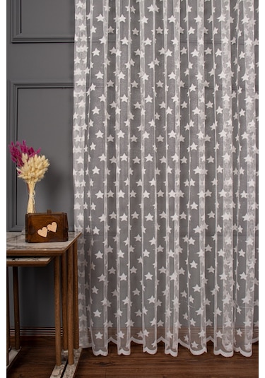 Yıldız Desen Örme Tül Perde