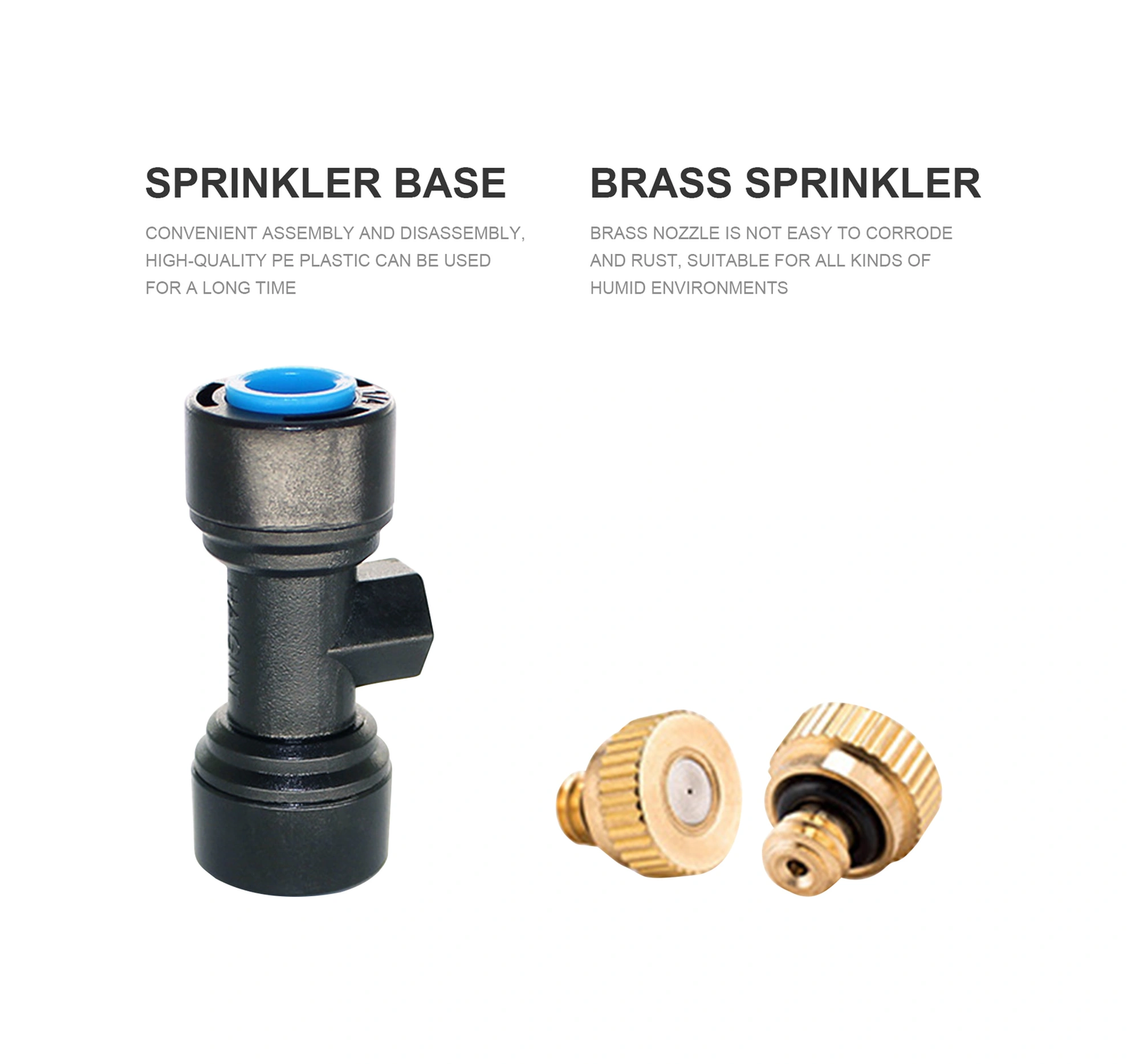 Geeksen 6m Siyah Bahçe Serası Sprinkler Sistemi - Soğutma Sulama Seti, Bakır-çelik-pe Malzeme, Teflon Bandı Hediyeli