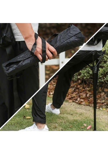 Bloomnest Teleskopik Katlanır Balıkçılık Sandalyesi A144 - Altın/siyah, Hafif Ve Uzaylı Taşınabilir Kamp Sandalyesi Altın - Siyah