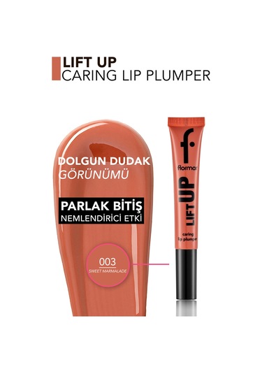 Flormar Lift Up Dolgun Görünüm Veren & Hyaluronik Asit Etkili Dudak Parlatıcısı 003 Sweet Marmalade