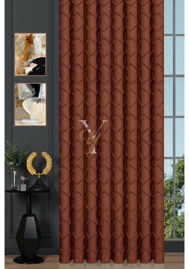 Jakar Kesme Fon Perde Ezgi V-6010 Turuncu Turuncu