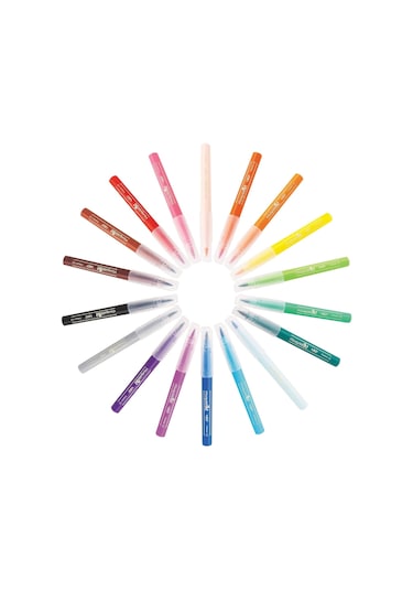 Bic Kids Visa Fırça Uçlu Keçeli Boya Kalemi 18'li Kavanoz