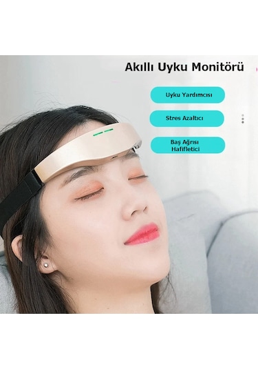 Monozone Akıllı Kafa Masajı Elektrikli Masaj Cihazı Altın