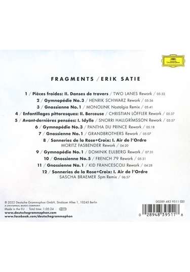 Erik Satie: Fragments Deutsche Grammophon / 2 X Plak