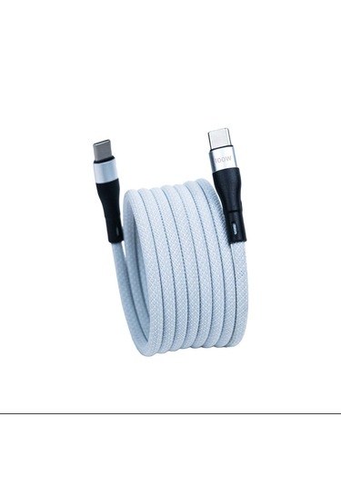 Bmcc-04 Beyaz Usb-c-c Manyetik Kablo 1 M, 100 W Süper Hızlı Şar
