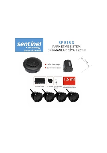Sentinel Park Sensörü Ses İkazlı 18mm Siyah