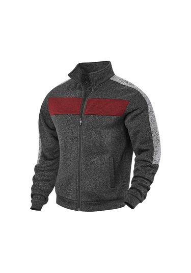 Erkekler İçin Hafif Atletik Sweatshirt Ceket Siyah