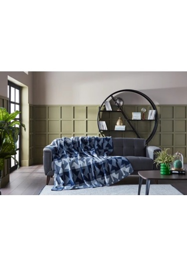 Doqu X Origami Battaniye Çift Kişilik Lacivert Diğer