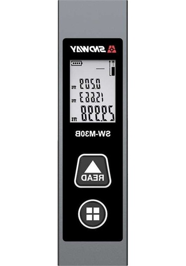 Pazly 30 Metre Hassas Lazerli Mesafe Ölçer - Şarj Edilebilir Sw-m30, 2 Referans Nokta, Siyah