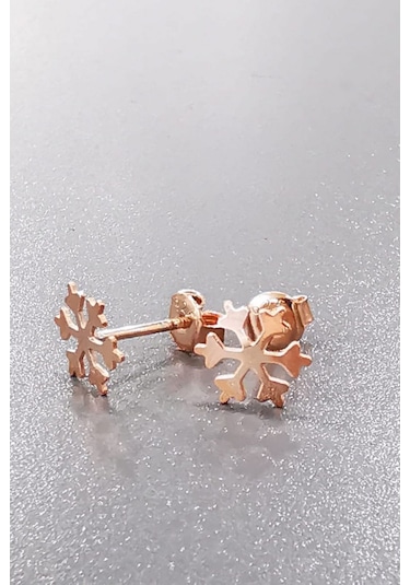 Omar Silver Kadın Kar Tanesi Çivili Gümüş Küpe