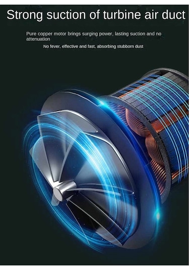 Amigaelegant 95000pa Araba Vakum Süpürgesi Yeşil