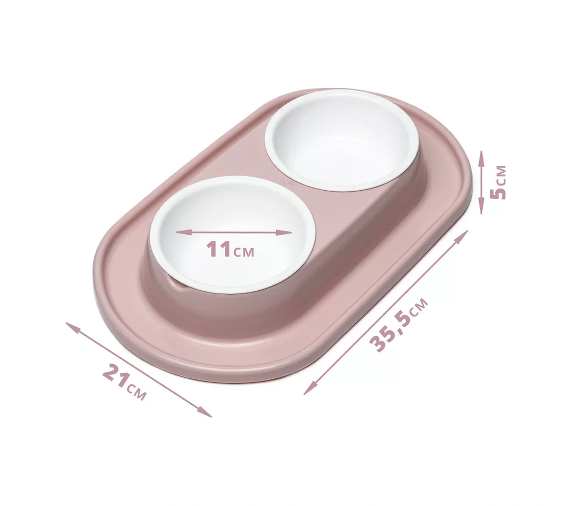 Al'ternativa Kedi Ve Köpekler İçin Pembe Çift Kase 178093935