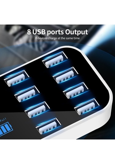 Novahub 8 Portlu Hızlı Şarj Usb Araç Şarj Cihazı - Led Ekranlı, 8a Çıkış, Akıllı Cihazlar İçin Hızlı Şarj