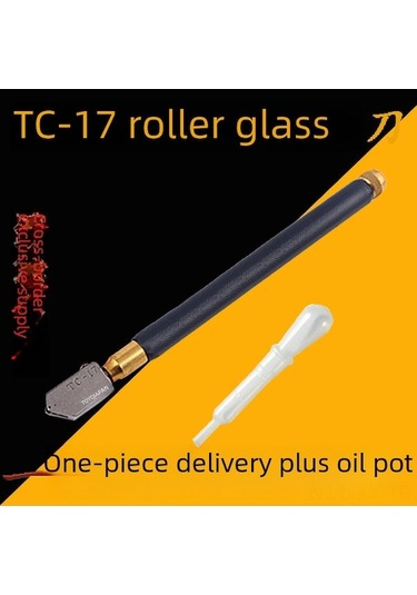 Xindoker Toyo Cam Kesici Tc-17 Modeli Demir Saplı Kayar Tip Sarı Cam Kesi Toolu