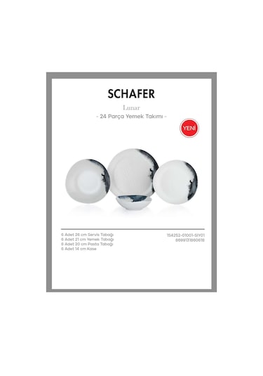 Schafer Porselen 24 Parça Yemek Takımı Özel Tasarım
