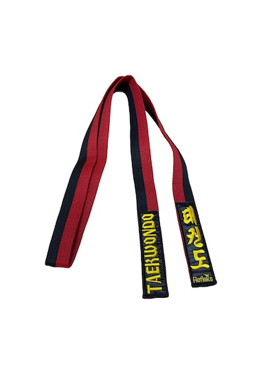 Refleks Taekwondo Nakışlı Pum Kuşak Kırmızı - Siyah