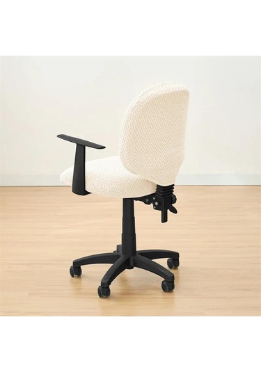 1 Set Ofis Koltuğu Kılıfları Elastikoyun Koltuğu Kılıfları Kaldırılabilir Çıkarılabilir Bilgisayar Koltuğu Kılıfı Döner Koyu Gri