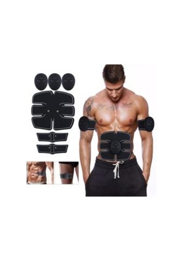 Sporcu Karın Kası Çalıştırıcı Masaj Aleti 6'lı Set Siyah