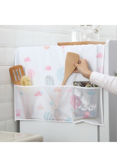 Sones Basit Baskı Buzdolabı Ev Aletleri Su Geçirmez Mutfak Depolama Toz Kapağı Balon