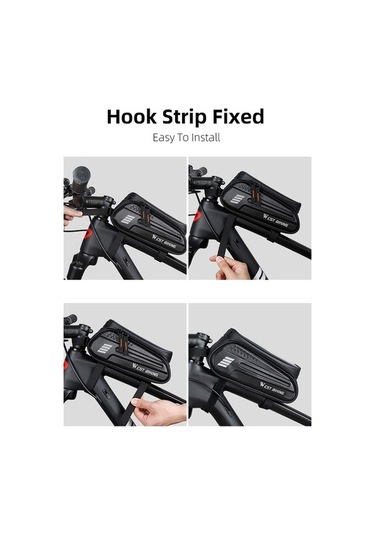 Didadodo Yp0707283 1.5l Karbon Fiber Bisiklet Su Geçirmez Ekran Ön Çerçeve Telefon Çantası Renkli Tasarım, Çok Renkli Çok Renkli