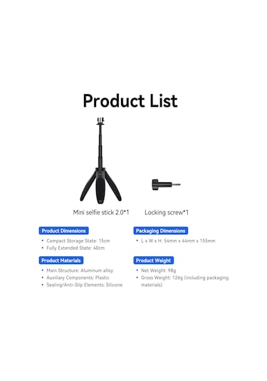 Springsun Telesın S1-mnp-01 Spor Kamera İçin 2'li 1 Ayaklı Tripod - 40cm Maksimum Uzunluk, Alüminyum, Siyah - Vlog Ve Canlı Yayın İçin Sabit Tutucu