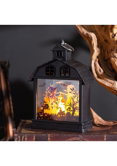 Korku Atmosferi Için Klasik Cadı Kelle Balkabaklı Dekoratif Gece Lambası - Halloween Parti Aksesuarı Çok Renkli Çok Renkli
