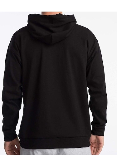 Unisex Oversize Kapüşonlu Sweatshirt Siyah