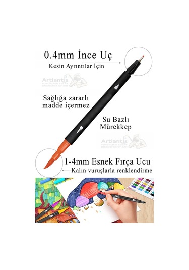 Fineliner 10 Lu Çift Taraflı İnce Uçlu Kalem 1 Paket 10 Renk 0.4 Mm Keçe Uçlu Kalem Renkli İşaretleme Yazı Kalemi