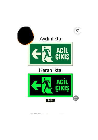 Yangın Sol Kaçış Yönlendirme Levhası