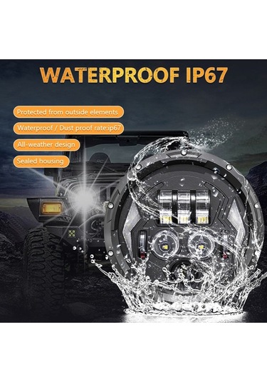Ebitda 7 Drl - Dönüş Düşük Sinyali Araba Motosiklet Led Far Siyah 1 Adet, Araba Ve Motosiklet İçin Siyah
