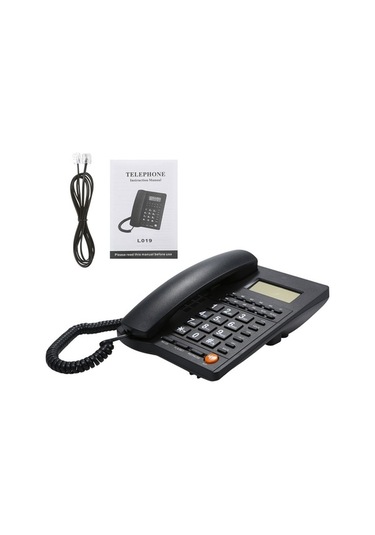 Dancemonkey Ekranlı Arayan Kimlikli Siyah Masaüstü Sabit Telefon - Parlaklık Ayarı Lazer Lazer