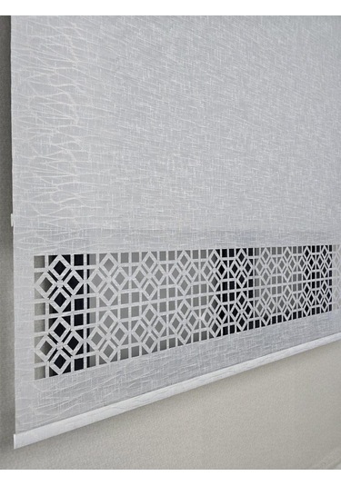 Bbb Keten Kumaşlı Lazer Kesim Tül Stor Perde Mlt1004 Gri