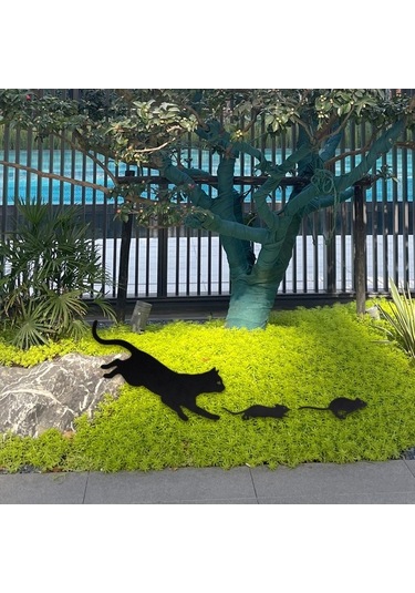 Pazly Yılbaşı Siyah Kedi Figürlü Homyl Ev & Bahçe Dekoru, 3 Adet