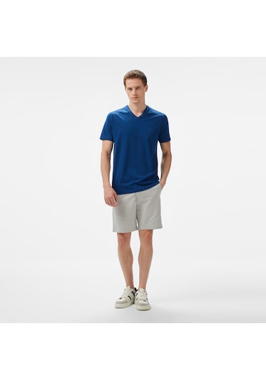 Nautica Erkek Mavi Regular Fit T-shirt Düz V55013t Mavi