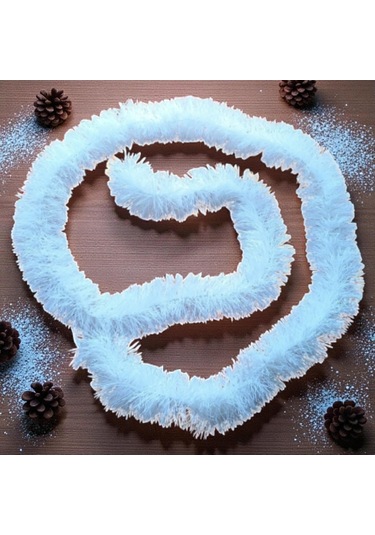 Boyun Simi Beyaz 2 Metre Yılbaşı Boyun Simi Yumuşak Yılbaşı Süslemeleri