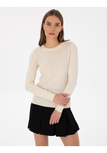 Pierre Cardin Kadın Ekru Kazak /triko 50315758-vr019 Ekru